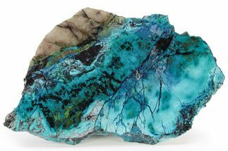 Colorful Chrysocolla and Shattuckite Slab - Mexico #227901