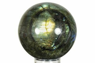 Flashy, Polished Labradorite Sphere - Great Color Play #227311