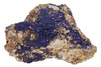 Druzy Azurite Crystals and Fluorite on Bladed Barite - Morocco #217812