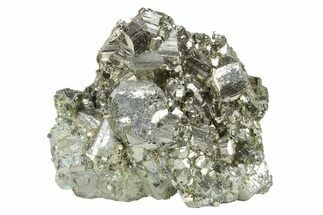 Gleaming, Striated Pyrite Crystal Cluster - Peru #231518