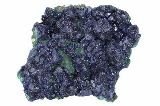 Sparkling Azurite Crystals on Fibrous Malachite - China #231810