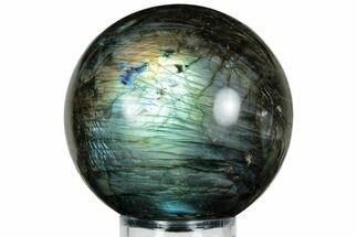 Flashy, Polished Labradorite Sphere - Great Color Play #232426