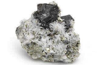 Galena and Pyrite on Quartz Crystals - Peru #233401