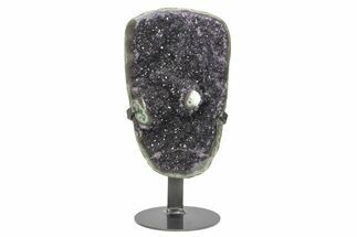 Sparkly Amethyst Geode With Metal Stand #233910