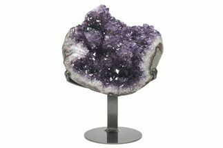 Sparkly Amethyst Geode With Metal Stand - Excellent Color #233912