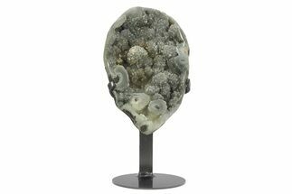 Sparkling Druzy Quartz Geode Section With Metal Stand - Uruguay #233936