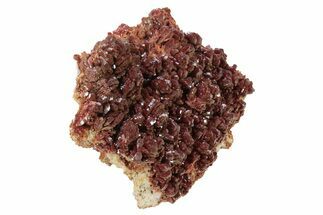 Glittering, Ruby Red Vanadinite Crystals on Barite - Morocco #233973