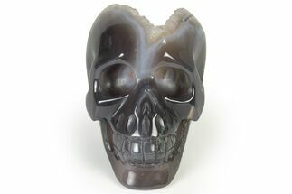 Polished Banded Agate Skull - Halloween Special #237048