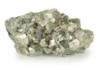 Striated, Pyrite Crystal Cluster - Peru #238863