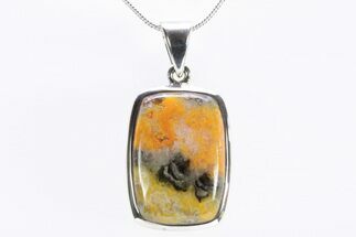 Bumblebee Jasper Pendant (Necklace) - Sterling Silver #240247