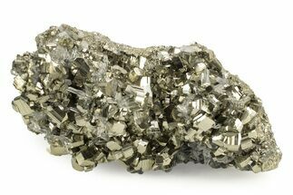 Gleaming Pyrite Crystals with Quartz Crystals - Peru #238972