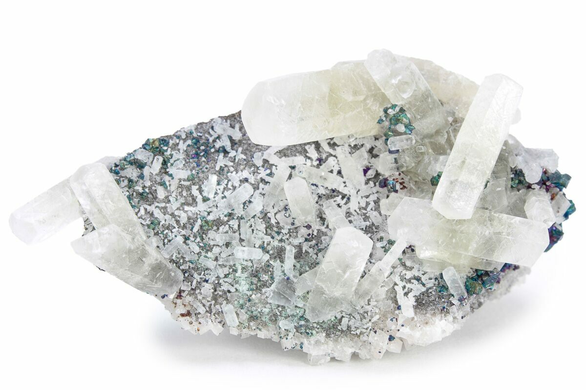 2 2 Calcite And Iridescent Chalcopyrite On Dolomite Missouri