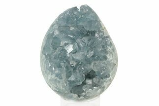 Crystal Filled Celestine (Celestite) Egg Geode - Madagascar #241866