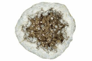 Keokuk Quartz Geode with Calcite Crystals (Half) - Missouri #239024