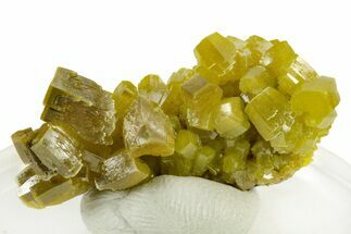 Lustrous Yellow-Green Pyromorphite Crystal Cluster - China #242845