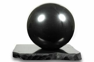 Polished Shungite Sphere With Base #243422