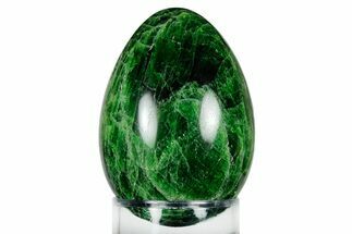 Vibrant, Green Polished Chrome Diopside Egg - Russia #243561
