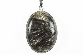 Polished Golden Seraphinite Pendant - Sterling Silver #244093