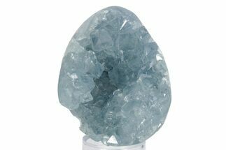 Crystal Filled Celestine (Celestite) Egg Geode - Madagascar #246052