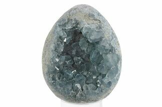 Crystal Filled Celestine (Celestite) Egg Geode - Madagascar #246058