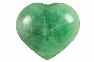 Polished Fluorescent Green Fluorite Heart - Madagascar #246431