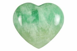 Polished Fluorescent Green Fluorite Heart - Madagascar #246461