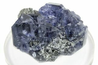 Purple Cube-Dodecahedron Fluorite on Sparkling Quartz - China #246502