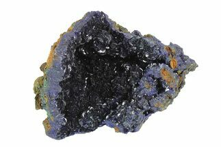 Sparkling Azurite Crystals with Fibrous Malachite - China #247735
