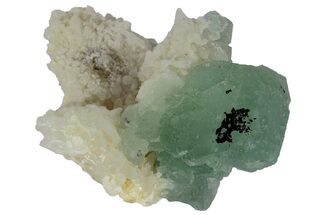 Green Fluorite with Manganese Inclusions on Quartz - Arizona #220882