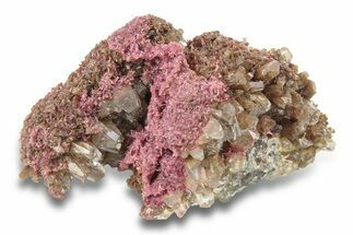 Fibrous Roselite Crystals on Calcite - Morocco #251993