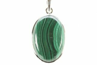 Vibrant Green Malachite Pendant - Sterling Silver #253201