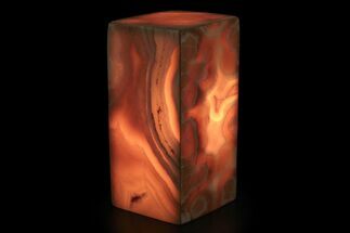 Tall Banded Onyx (Aragonite) Rectangular Lamp - Includes Light #253290
