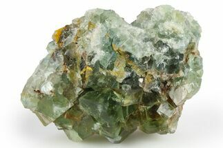 Fluorescent, Green Cubic Fluorite Crystal Cluster - Morocco #253386