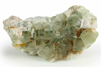 Fluorescent, Green Cubic Fluorite Crystal Cluster - Morocco #253387