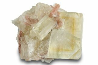 Yellow Apophyllite With Phantoms With Stilbite - India #253409