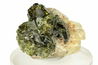 Gemmy Green Diopside in Calcite - Afghanistan #255767