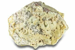 Green, Bladed Prehnite Crystals with Quartz - Morocco #255505
