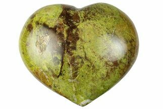 Polished Green Pistachio Opal Heart - Madagascar #249540