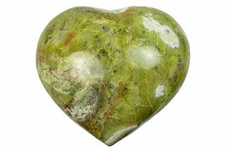 Polished Green Pistachio Opal Heart - Madagascar #249543