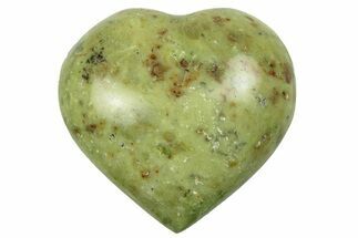 Polished Green Pistachio Opal Heart - Madagascar #249552