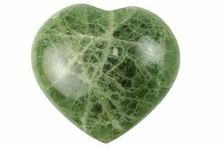 Polished Fluorescent Green Fluorite Heart - Madagascar #256181