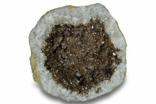 Keokuk Quartz Geode with Calcite Crystals (Half) - Missouri #255931