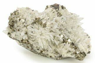 Cubic Pyrite Crystals on Quartz - Peru #257275