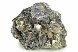 Lustrous Pyrite Crystals on Sphalerite - Peru #257290