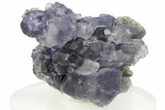 Purple Cube-Dodecahedron Fluorite Crystal with Quartz - China #257594