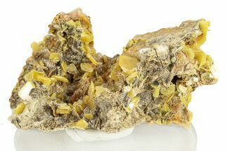 Bright Yellow Wulfenite on Dolomite - Morocco #258072