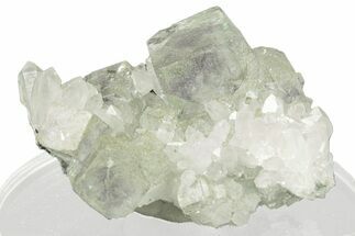 Pyrite Dusted Cubic Fluorite Crystals on Quartz - China #258431