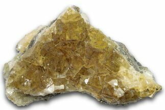 Gemmy Yellow Fluorite Cluster with Dolomite - Fluorescent! #258416