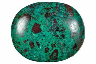 Polished Chrysocolla and Malachite Palm Stone - Peru #258681