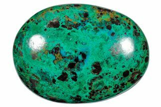 Polished Chrysocolla and Malachite Palm Stone - Peru #258690